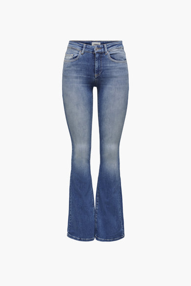 BLUSH FLARE - mid blue denim