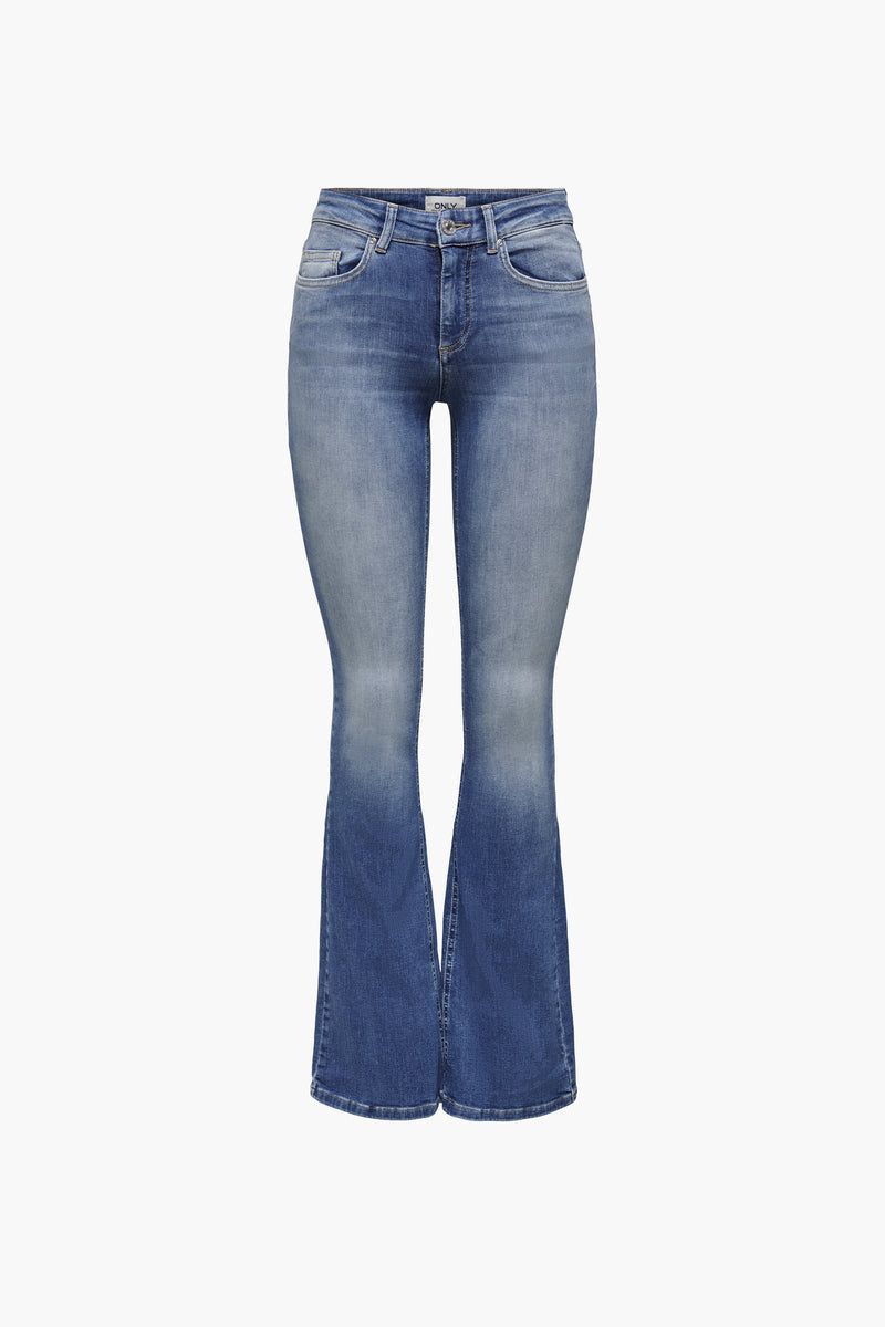 BLUSH FLARE - mid blue denim