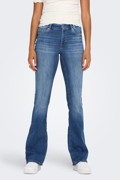 BLUSH FLARE - mid blue denim