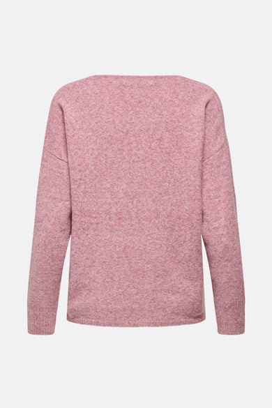 Pull à col en V - rose