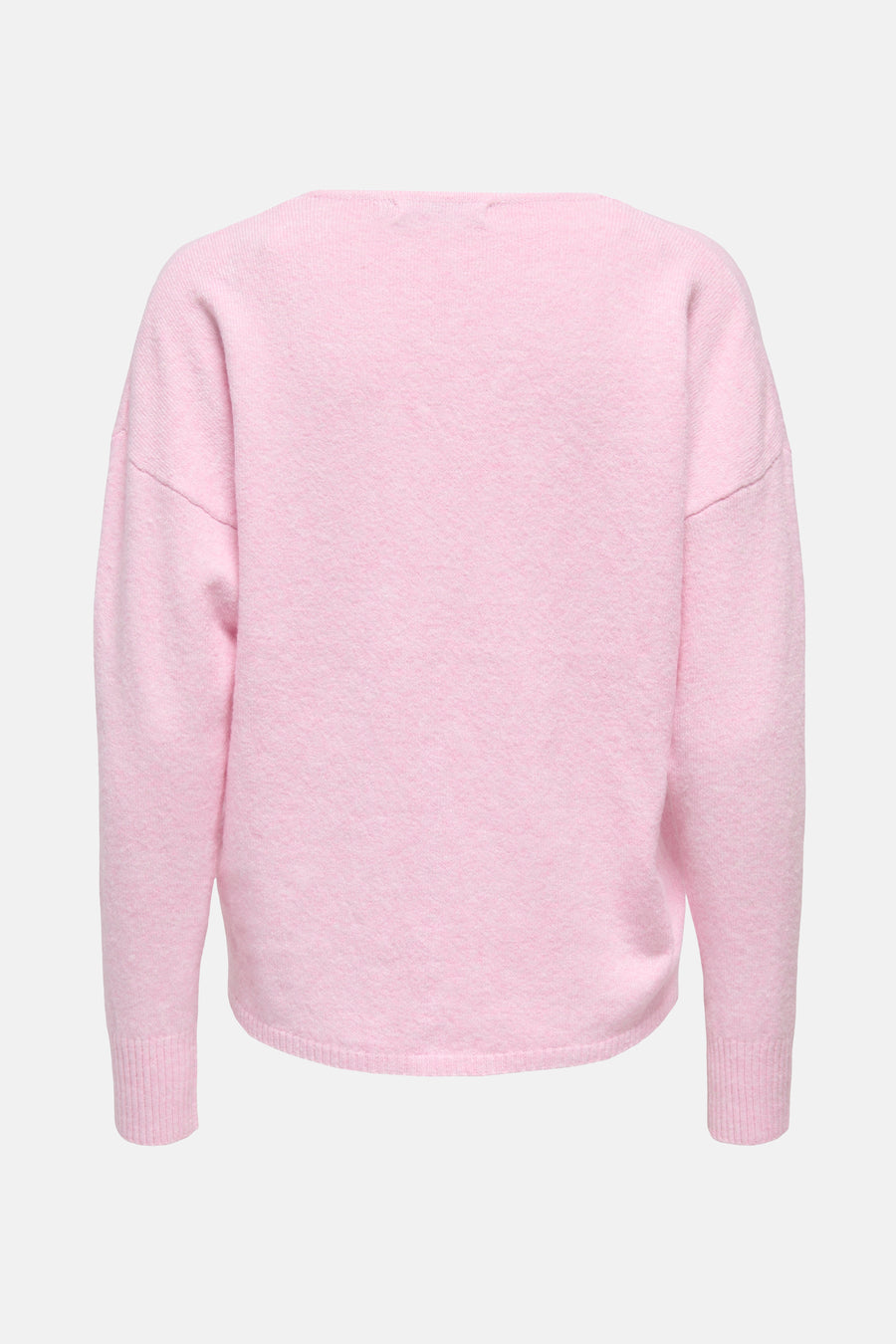 Roze V-hals trui van ONLY®, in een getextureerde breisel, met wijde lange mouwen en een relaxte pasvorm.