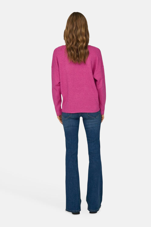 Pull à col en V - rose