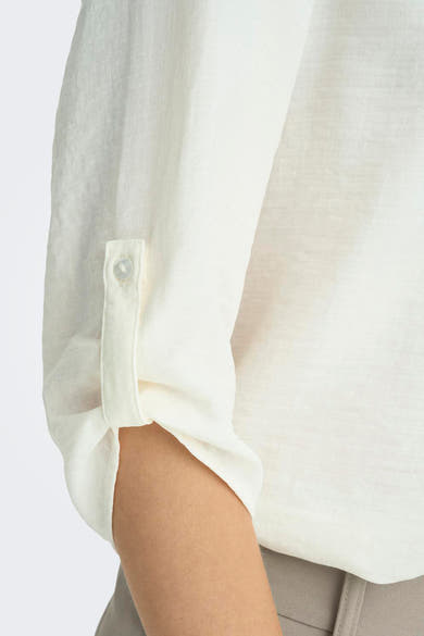 Wit 3/4-mouwen blouse van JDY met knoopsluiting en opgerolde mouwen.