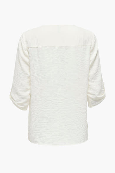 Wit blouse met driekwartmouwen van JDY, met een gekreukte textuur en manchetten met knoopsluiting.