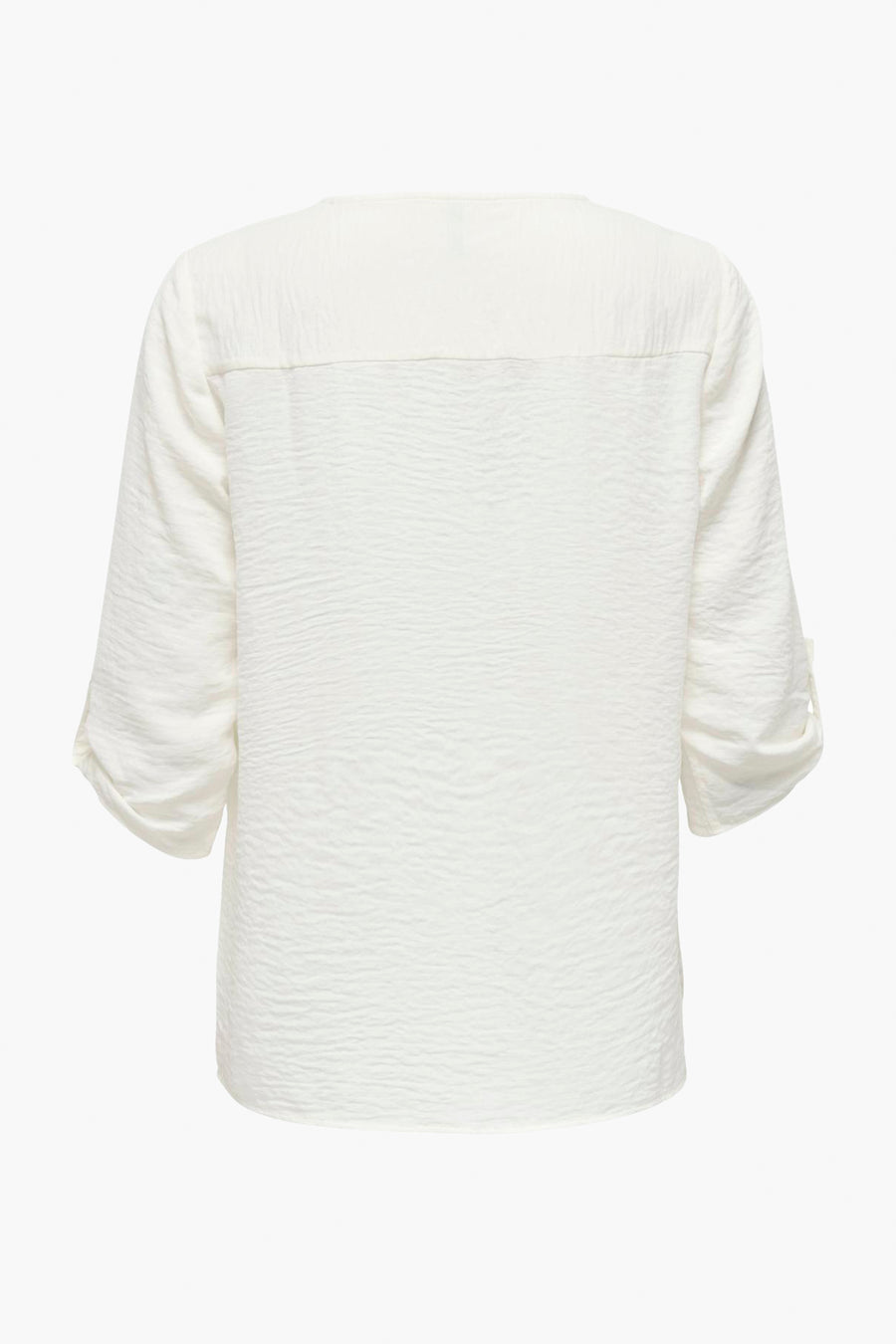 Wit blouse met driekwartmouwen van JDY, met een gekreukte textuur en manchetten met knoopsluiting.