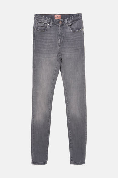 Lichtgrijze skinny jeans van ONLY, effen model met klassieke zakdetails.