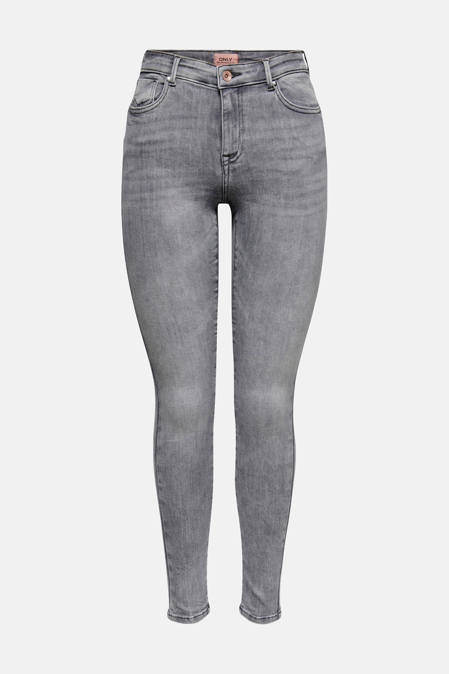 Lichtgrijze skinny jeans van ONLY, met een verweerde denim textuur