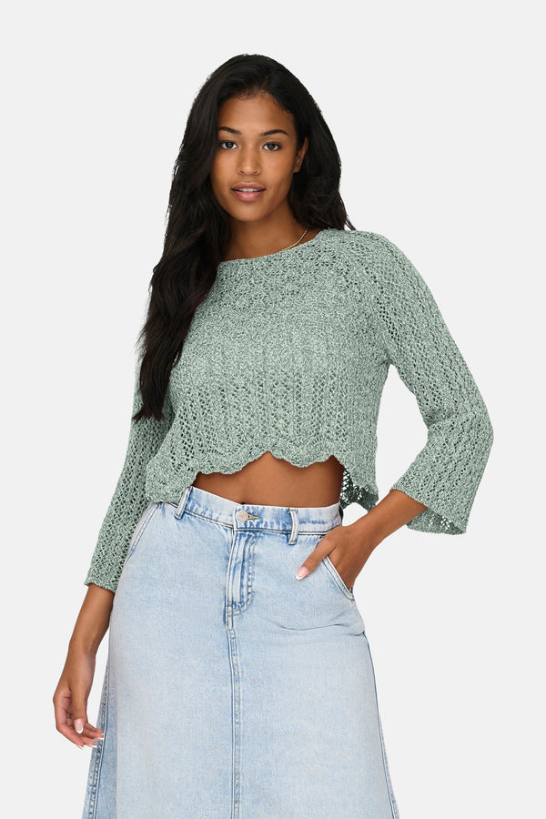 Pull col rond Vert - ONLY®