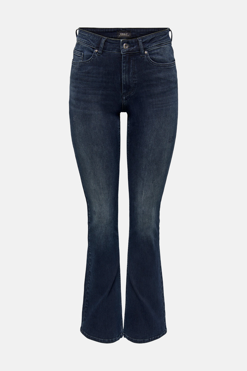 BLUSH FLARE - blue black denim