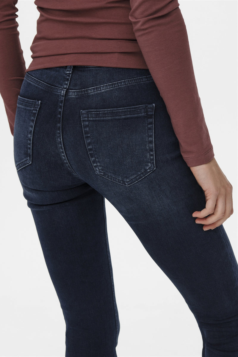 BLUSH FLARE - blue black denim