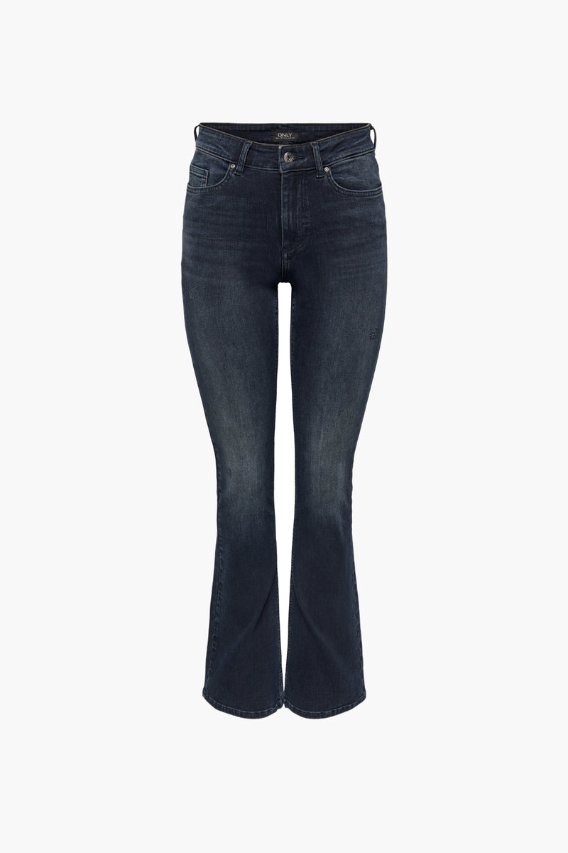 BLUSH FLARE - blue black denim