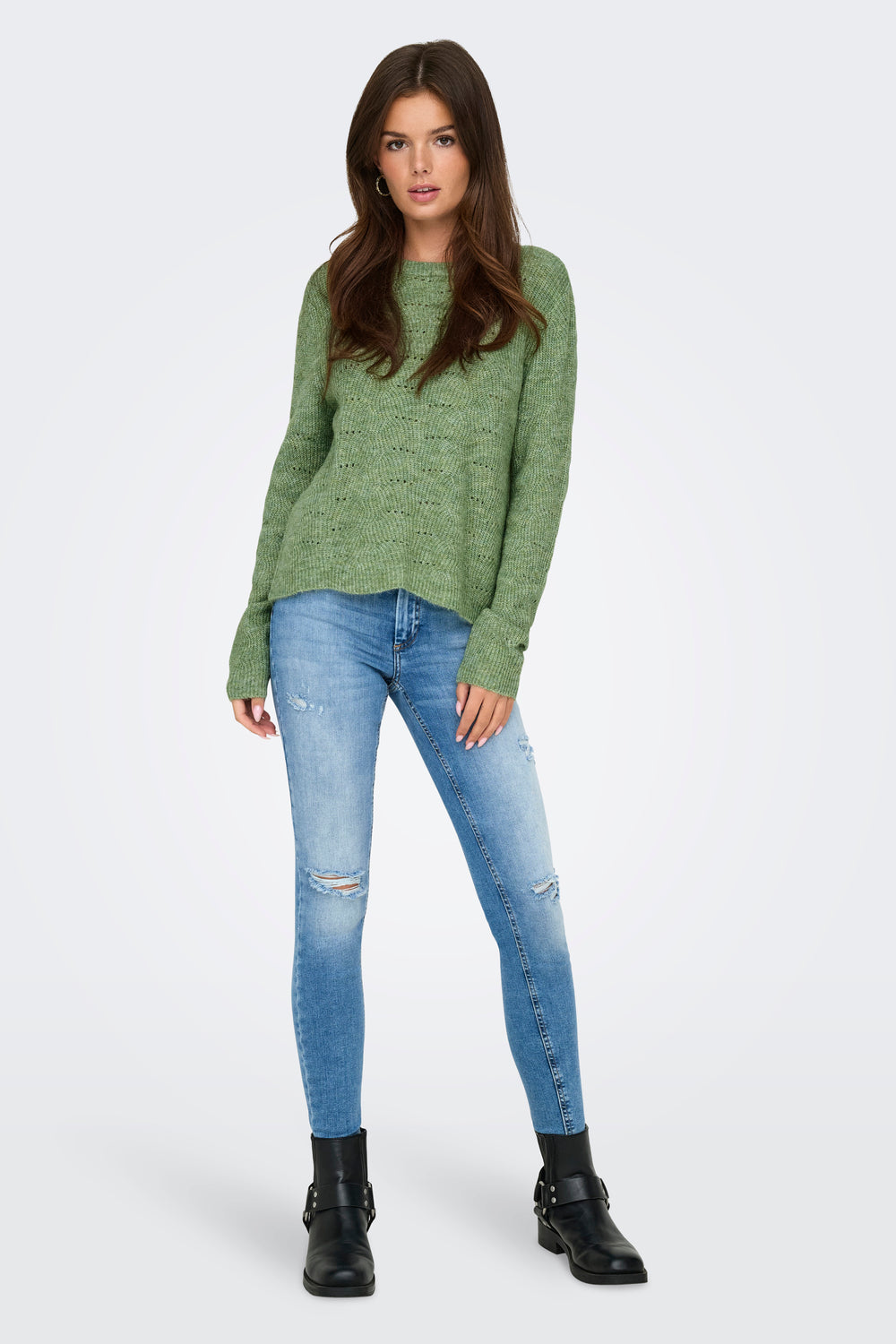 Pull col rond Vert - ONLY®