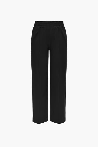 Zwarte joggingbroek van ONLY, rechte pasvorm met elastische tailleband, detail met centrale naad