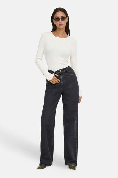 Wide jeans - DARK GREY DENIM