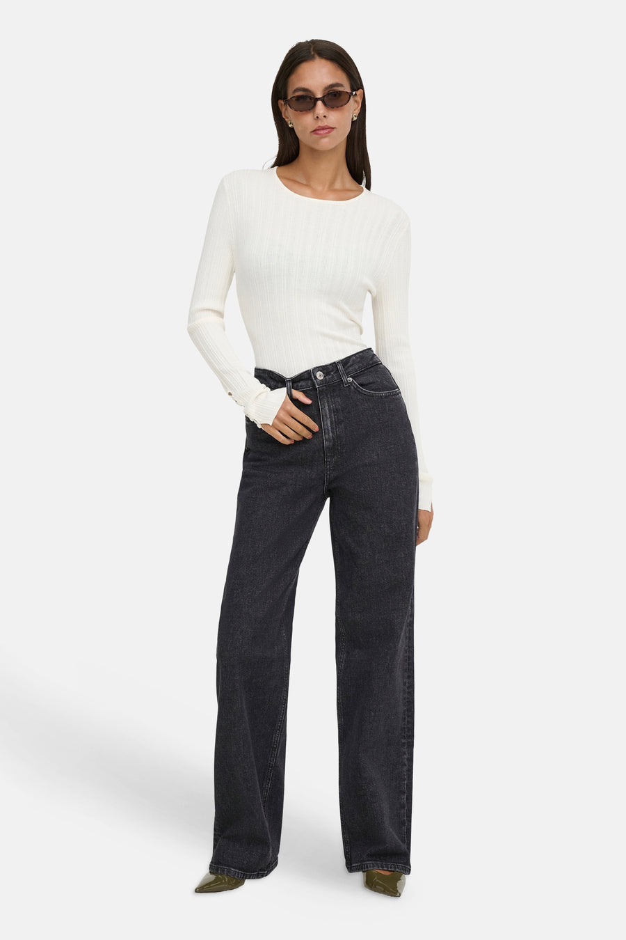 Wide jeans - DARK GREY DENIM