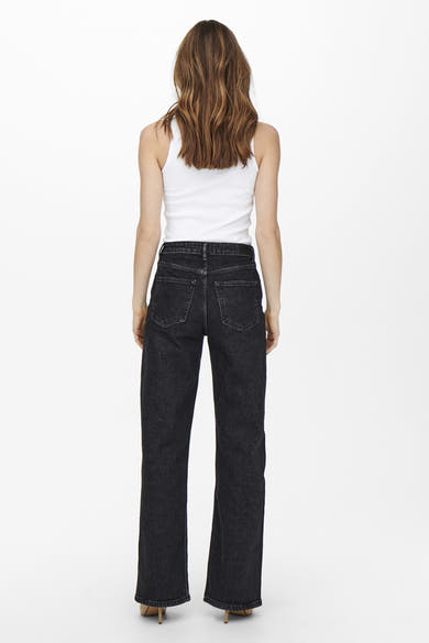 Jean large gris de ONLY, avec une coupe droite et des ourlets classiques.