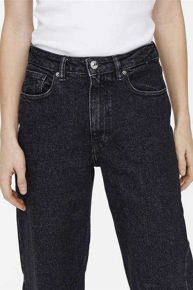 Jean large gris de ONLY®, avec une taille haute et une coupe droite.