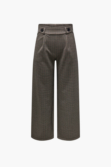 Pantalon gris à carreaux by JDY, avec une coupe ample et deux boutons décoratifs à la taille.