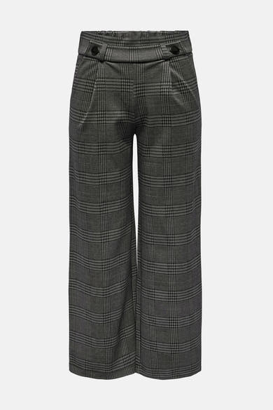 Grijze geruite broek van JDY, losse pasvorm en verkorte lengte.