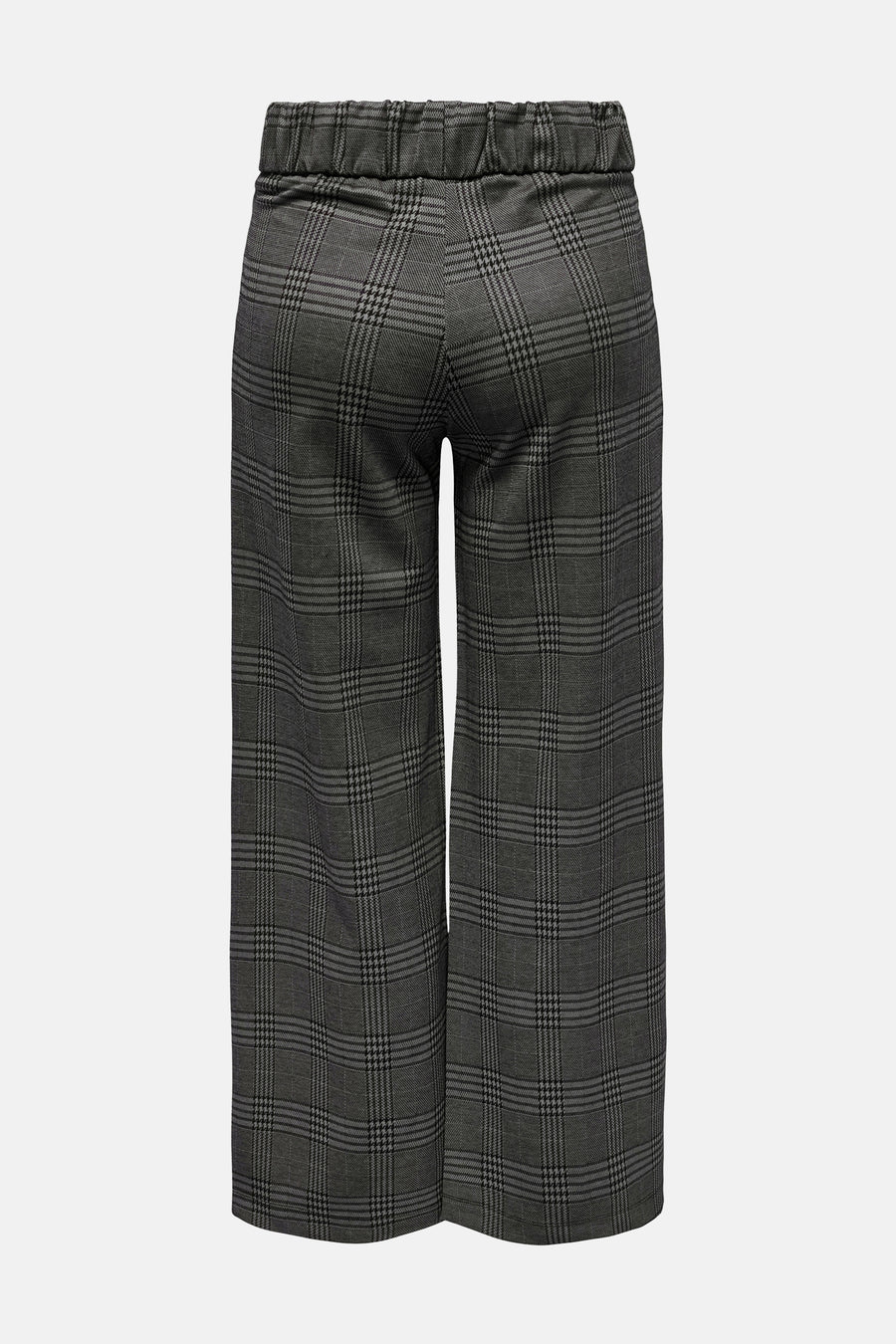 Grijze geruite broek van JDY, met elastische tailleband en losse pasvorm.
