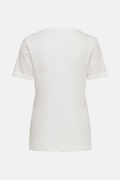 T-shirt blanc à manches courtes de ONLY, uni, coupe droite.