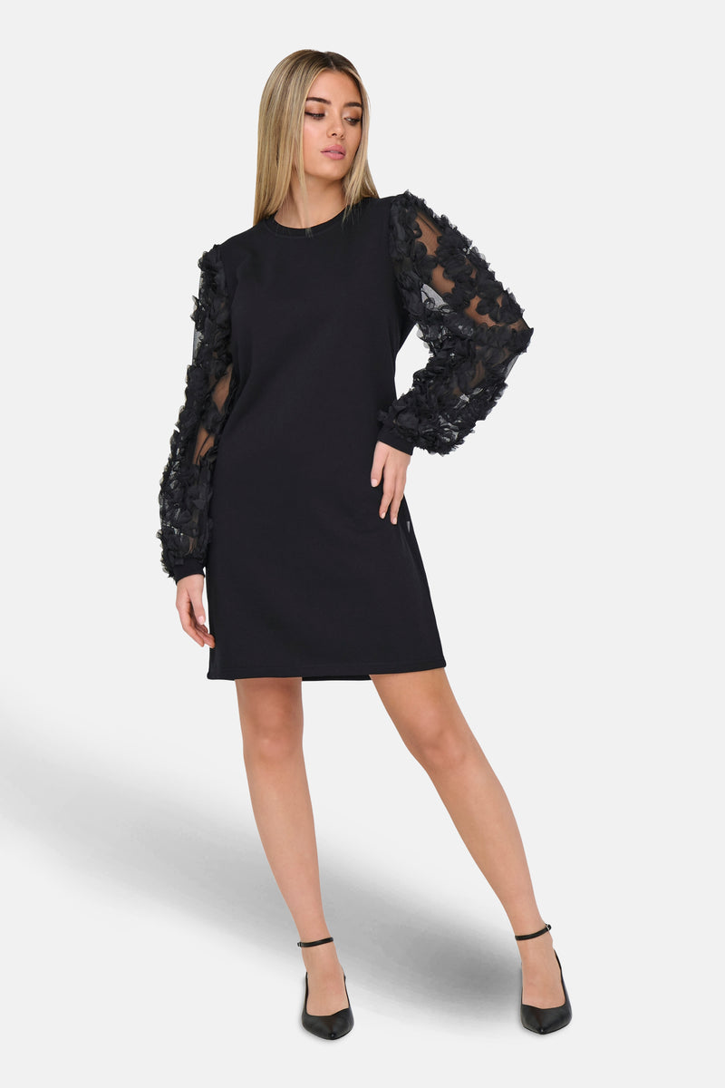 Kleedje met lange mouwen - zwart