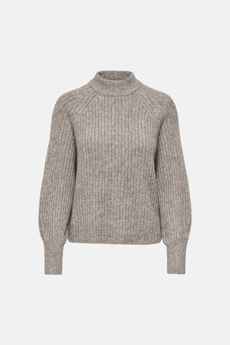 Pull col rond beige - ONLY®