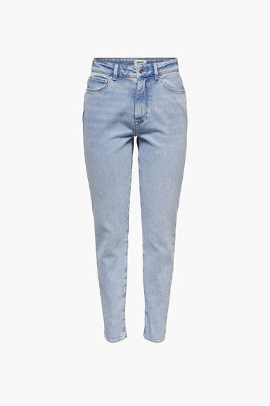 Jean mom en lichte blauwe denim van ONLY, klassieke snit.
