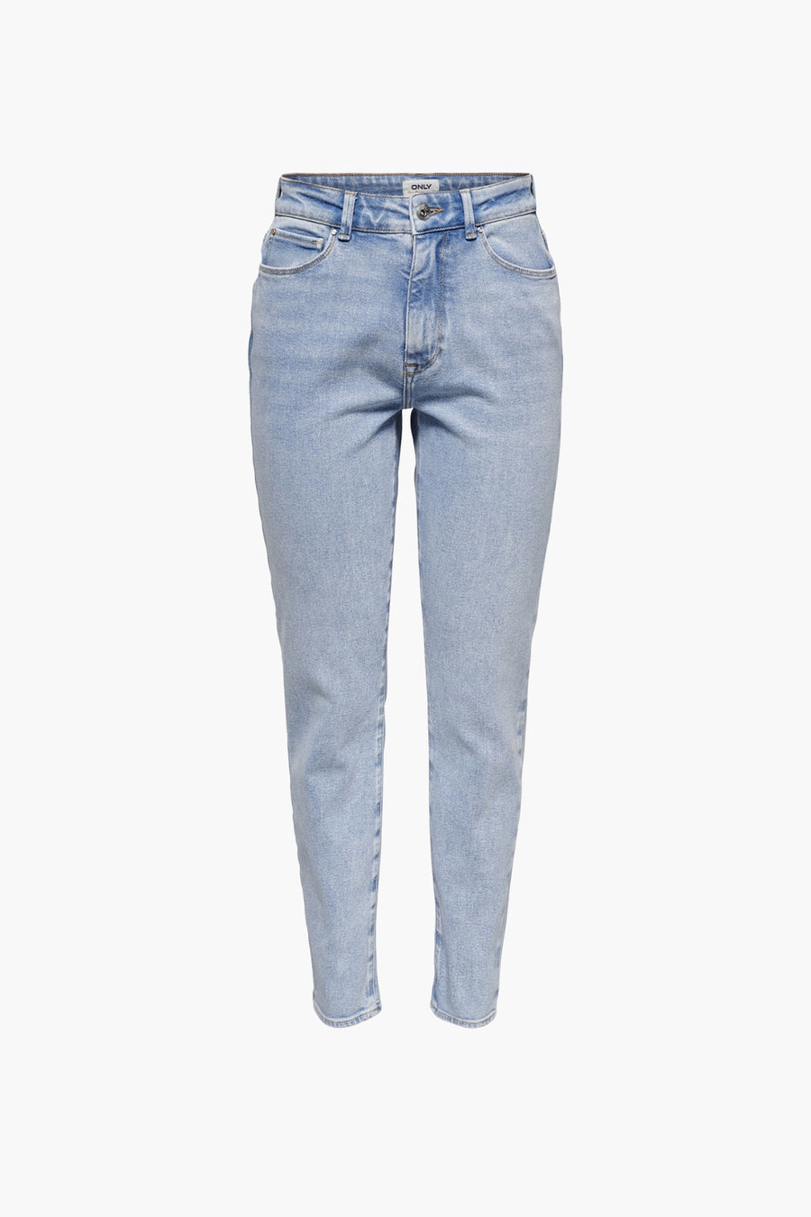 Jean mom en lichte blauwe denim van ONLY, klassieke snit.