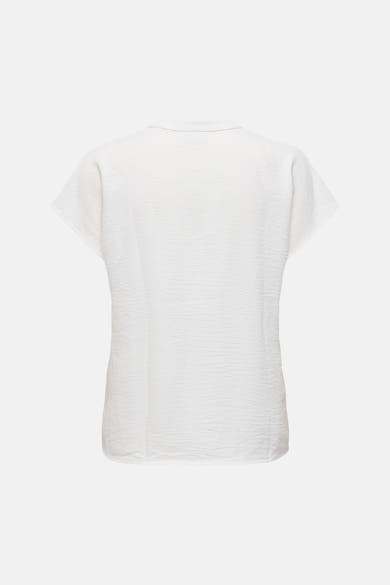 Blouse blanche à manches courtes de JDY, dos texturé avec col chemise.