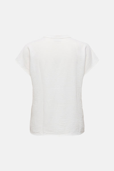 Blouse blanche à manches courtes de JDY, dos texturé avec col chemise.