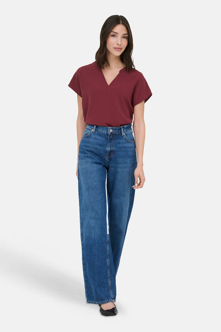 Blouse à manches courtes - rouge
