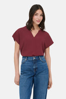 Blouse à manches courtes - rouge