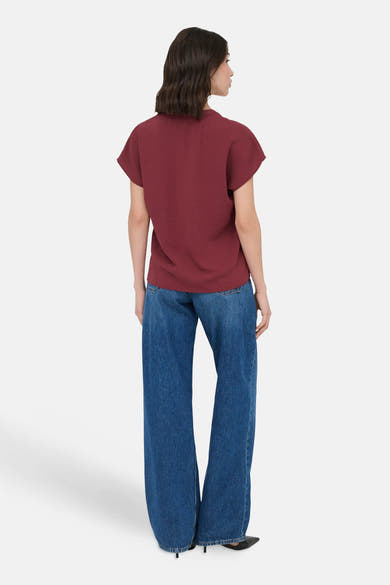 Blouse met korte mouwen - rood