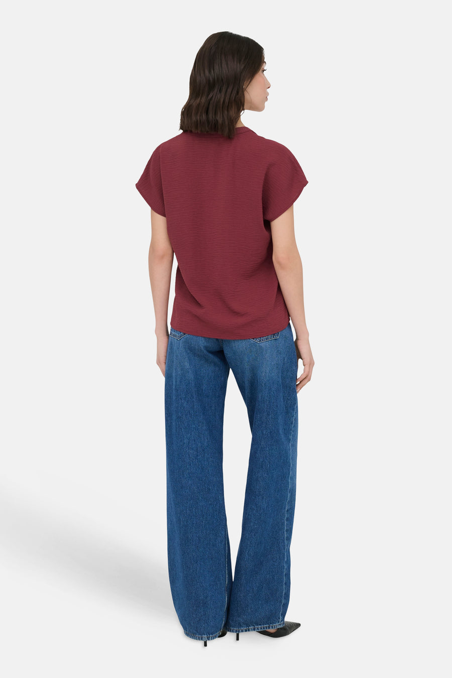 Blouse met korte mouwen - rood