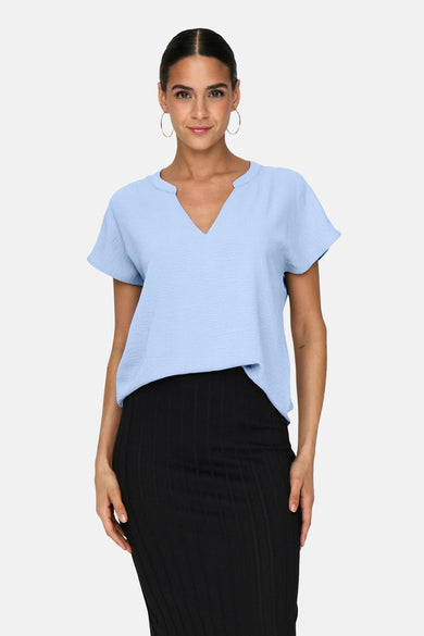 Blouse met korte mouwen - Powder Blue