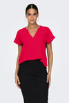 Blouse met korte mouwen - rood