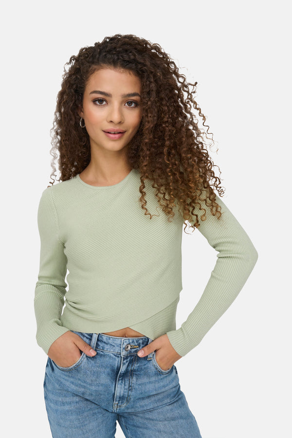 Pull col rond Vert - JDY
