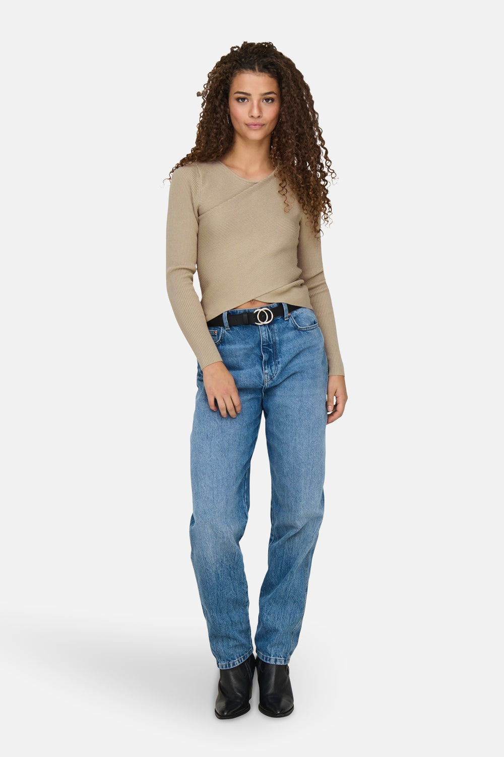 Trui met ronde hals Beige - JDY