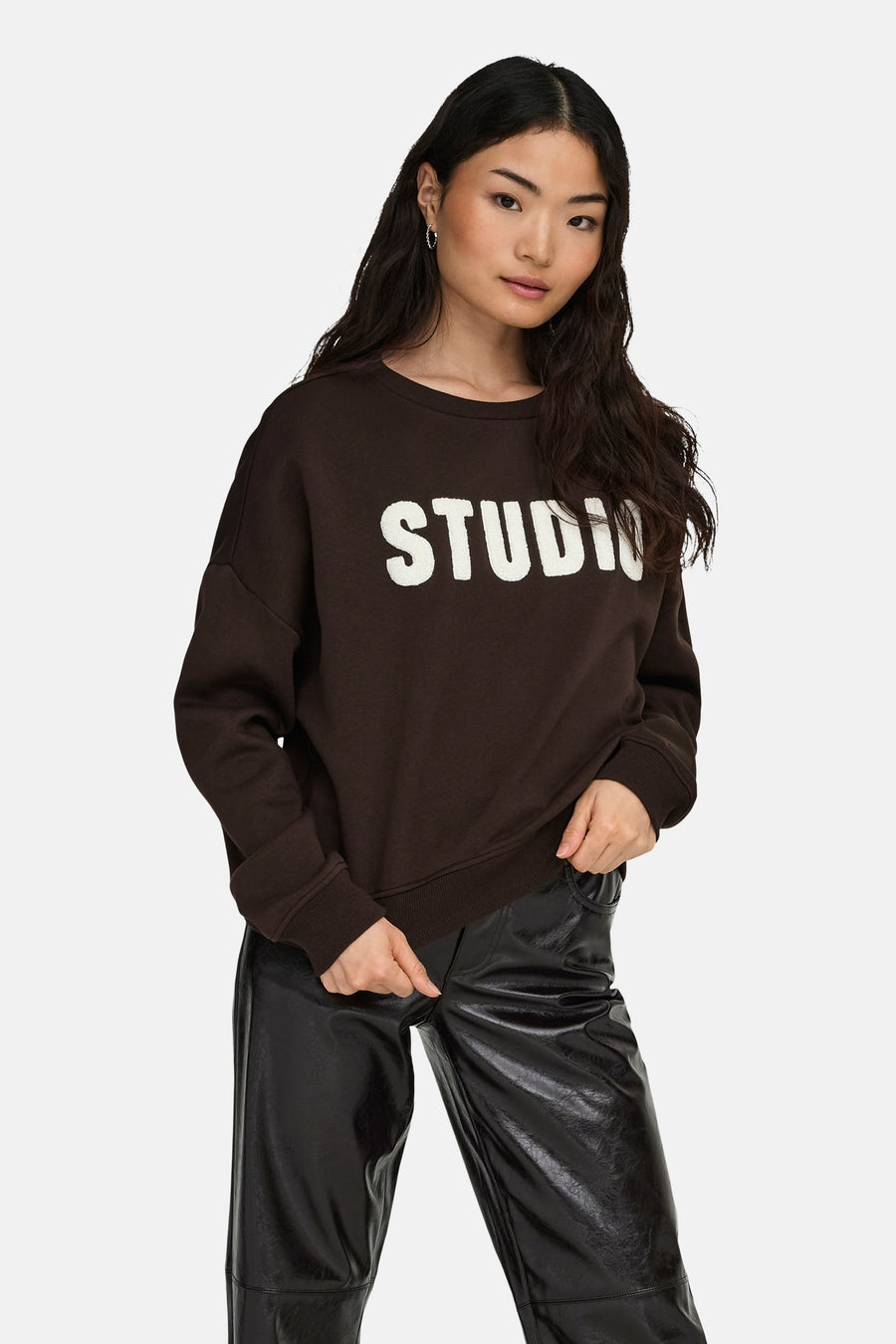 Sweat col rond brun - ONLY®