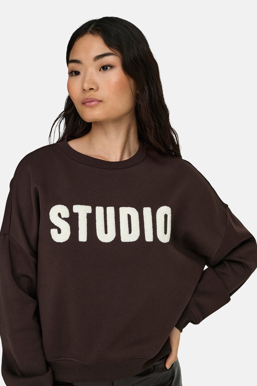 Sweat col rond brun - ONLY®