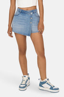 Short - light blue denim