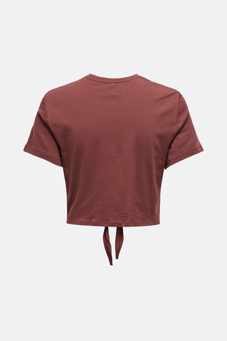 T-shirt à manches courtes brun de ONLY, avec détail noué sur le bas et manches courtes.