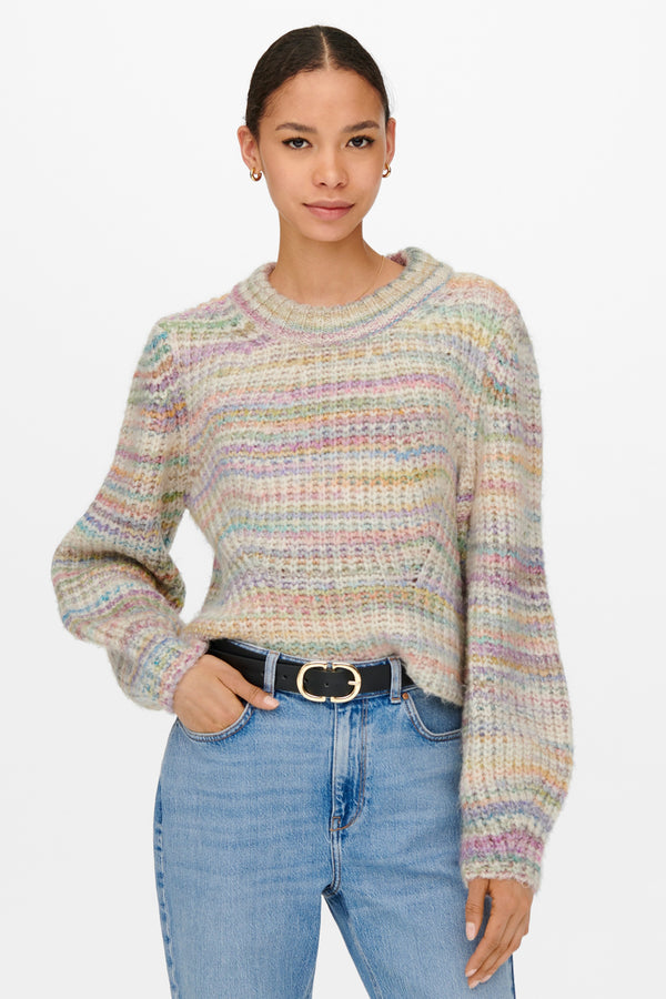 Pull col rond Beige - ONLY®