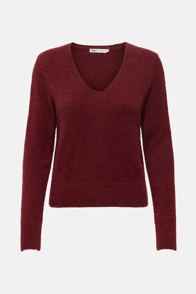 Pull col rond rouge - ONLY®