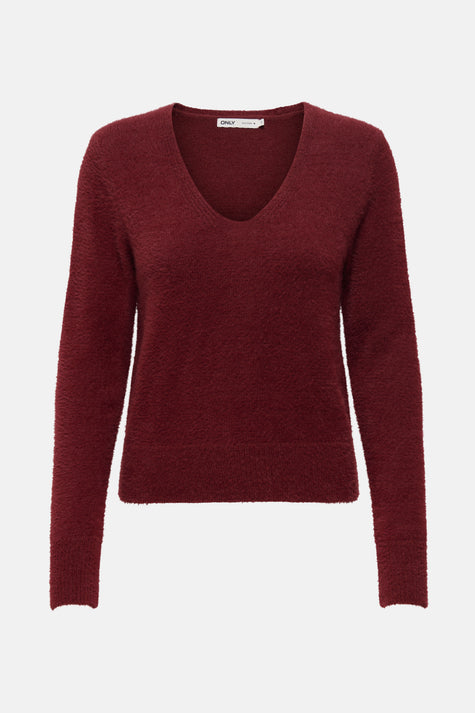 Pull col rond rouge - ONLY®