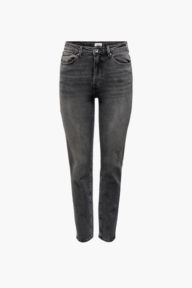 Grijze rechte jeans van ONLY®, met achterzakken en een verweerde textuur.