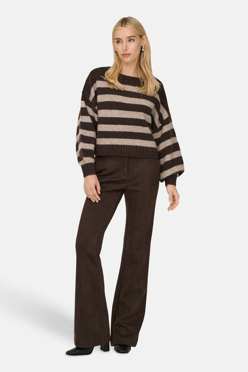 Pull met ronde hals - bruin