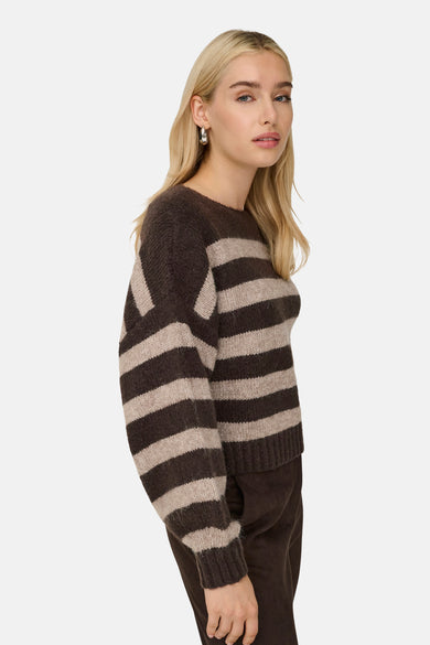 Pull met ronde hals - bruin