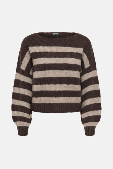 Pull met ronde hals - bruin